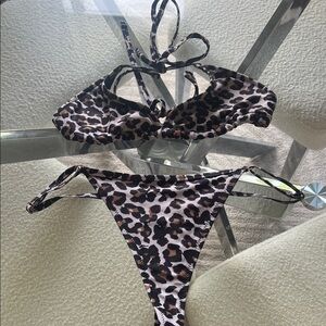 Leopard Print Brazilian Bikini Set